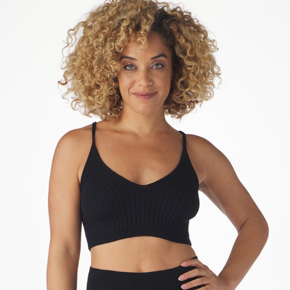 NWT Glyder Black Knit Cropped Elite Tank Top